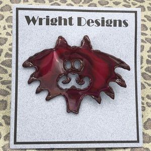 🌼 Crazy Cat Metal Art Artesian Handmade Pin Brooch
